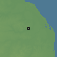 Shaded relief of the 60 km around Akawini Village, drawn from the GMTED2010 grid