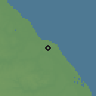 Shaded relief of the 60 km around Diamond, drawn from the GMTED2010 grid