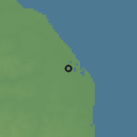 Shaded relief of the 60 km around Amazon, drawn from the GMTED2010 grid