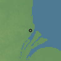Shaded relief of the 60 km around Fairfield, drawn from the GMTED2010 grid