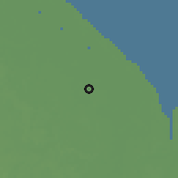 Shaded relief of the 60 km around First Savannah, drawn from the GMTED2010 grid