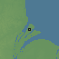 Shaded relief of the 60 km around Friendship, drawn from the GMTED2010 grid