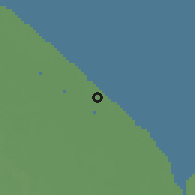 Shaded relief of the 60 km around Good Faith, drawn from the GMTED2010 grid