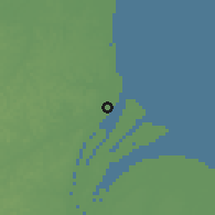 Shaded relief of the 60 km around Good Intent, drawn from the GMTED2010 grid
