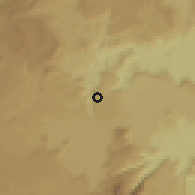 Shaded relief of the 60 km around Great Falls, drawn from the GMTED2010 grid