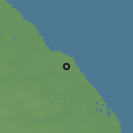Shaded relief of the 60 km around Hackney, drawn from the GMTED2010 grid