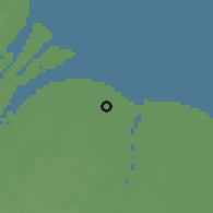 Shaded relief of the 60 km around Hague, drawn from the GMTED2010 grid