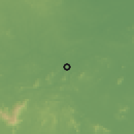 Shaded relief of the 60 km around Arakaka, drawn from the GMTED2010 grid