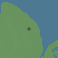 Shaded relief of the 60 km around Johanna, drawn from the GMTED2010 grid
