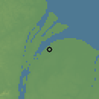 Shaded relief of the 60 km around Johanna Cornelia, drawn from the GMTED2010 grid