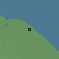 Shaded relief of the 60 km around John, drawn from the GMTED2010 grid