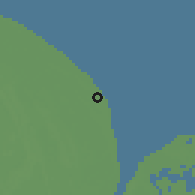Shaded relief of the 60 km around Joppa, drawn from the GMTED2010 grid