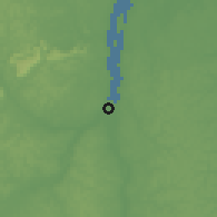 Shaded relief of the 60 km around Kaow Island  Calf Island, drawn from the GMTED2010 grid