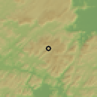 Shaded relief of the 60 km around Kara, drawn from the GMTED2010 grid