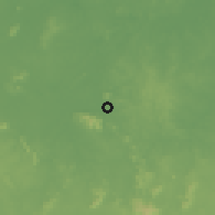 Shaded relief of the 60 km around Kokerite, drawn from the GMTED2010 grid