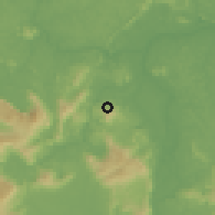 Shaded relief of the 60 km around Konawaruk, drawn from the GMTED2010 grid