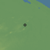 Shaded relief of the 60 km around Koriabo River Kamwatta, drawn from the GMTED2010 grid