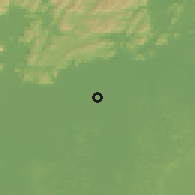 Shaded relief of the 60 km around Kwaimatta, drawn from the GMTED2010 grid