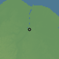 Shaded relief of the 60 km around Land of Canaan, drawn from the GMTED2010 grid