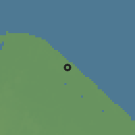 Shaded relief of the 60 km around Mahaica, drawn from the GMTED2010 grid