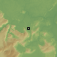 Shaded relief of the 60 km around Mahdia, drawn from the GMTED2010 grid