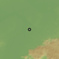 Shaded relief of the 60 km around Manari, drawn from the GMTED2010 grid