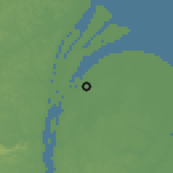 Shaded relief of the 60 km around Maripa, drawn from the GMTED2010 grid