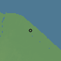 Shaded relief of the 60 km around Mary's Hope, drawn from the GMTED2010 grid