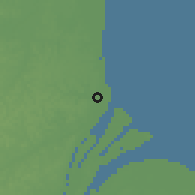 Shaded relief of the 60 km around Middlesex, drawn from the GMTED2010 grid
