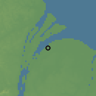 Shaded relief of the 60 km around Mora, drawn from the GMTED2010 grid