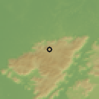 Shaded relief of the 60 km around Nappi, drawn from the GMTED2010 grid