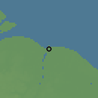 Shaded relief of the 60 km around North Cummingsburg, drawn from the GMTED2010 grid
