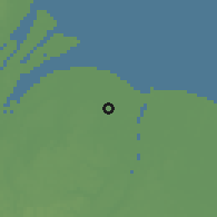 Shaded relief of the 60 km around Orangefield, drawn from the GMTED2010 grid