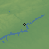 Shaded relief of the 53 km around Philadelphia, drawn from the GMTED2010 grid