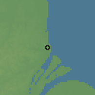 Shaded relief of the 60 km around Pomona, drawn from the GMTED2010 grid