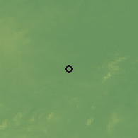 Shaded relief of the 60 km around Port Kaituma, drawn from the GMTED2010 grid