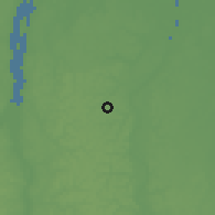 Shaded relief of the 60 km around Present Hope, drawn from the GMTED2010 grid