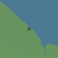 Shaded relief of the 60 km around Rising Sun, drawn from the GMTED2010 grid