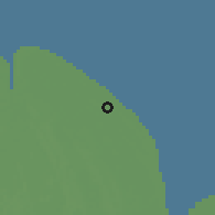 Shaded relief of the 60 km around Adventure, drawn from the GMTED2010 grid