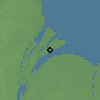 Shaded relief of the 60 km around Belfield, drawn from the GMTED2010 grid