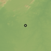 Shaded relief of the 60 km around Shea, drawn from the GMTED2010 grid