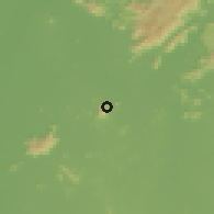 Shaded relief of the 60 km around Shiriri, drawn from the GMTED2010 grid