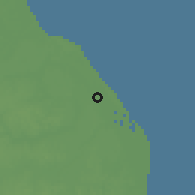 Shaded relief of the 60 km around Tenez Ferme, drawn from the GMTED2010 grid