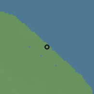 Shaded relief of the 60 km around Belmont, drawn from the GMTED2010 grid