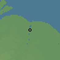 Shaded relief of the 60 km around The Bell, drawn from the GMTED2010 grid