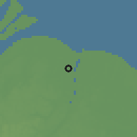 Shaded relief of the 60 km around Toevlugt, drawn from the GMTED2010 grid