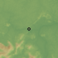 Shaded relief of the 60 km around Tumatumari, drawn from the GMTED2010 grid