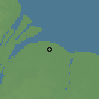 Shaded relief of the 60 km around Uitvlugt, drawn from the GMTED2010 grid