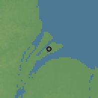 Shaded relief of the 60 km around Vertrouwen, drawn from the GMTED2010 grid