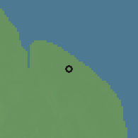 Shaded relief of the 60 km around Williamsburg, drawn from the GMTED2010 grid